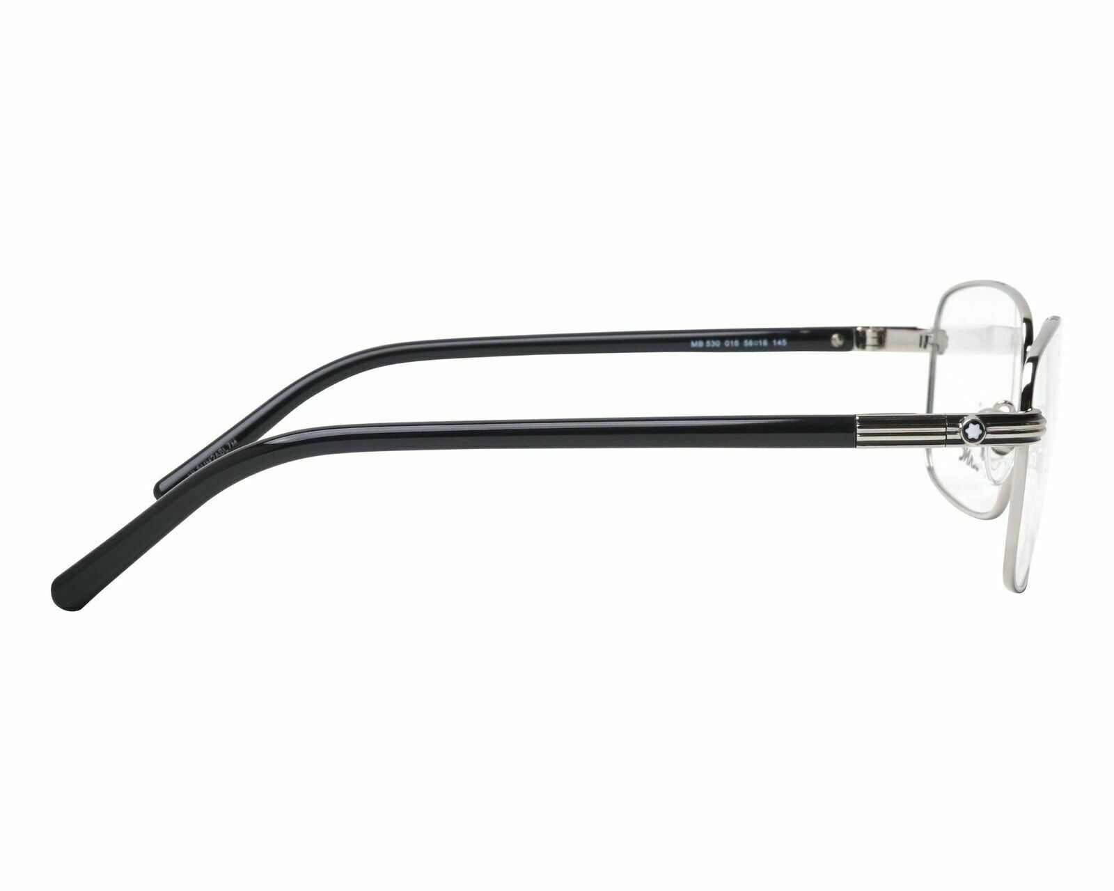 MONT BLANC Eyeglasses MB530 016 58 Silver/Black Optical Frame